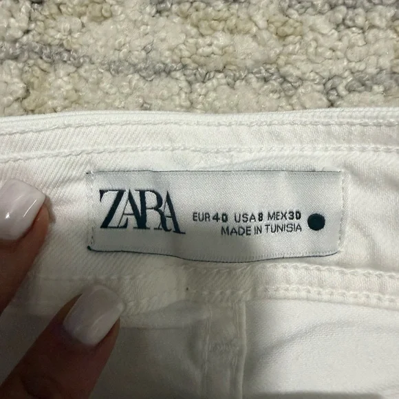 Zara White wide leg denim pants - Picture 3 of 3